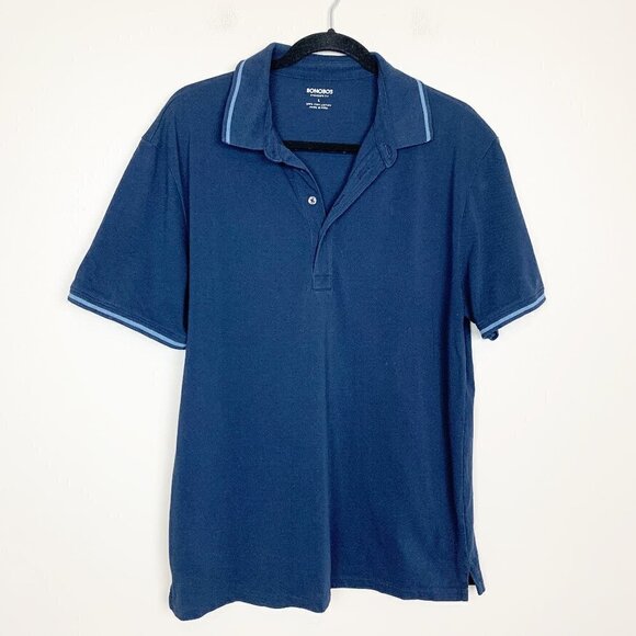 Bonobos Navy Blue Pima Cotton Polo Shirt Size Large - Picture 1 of 5